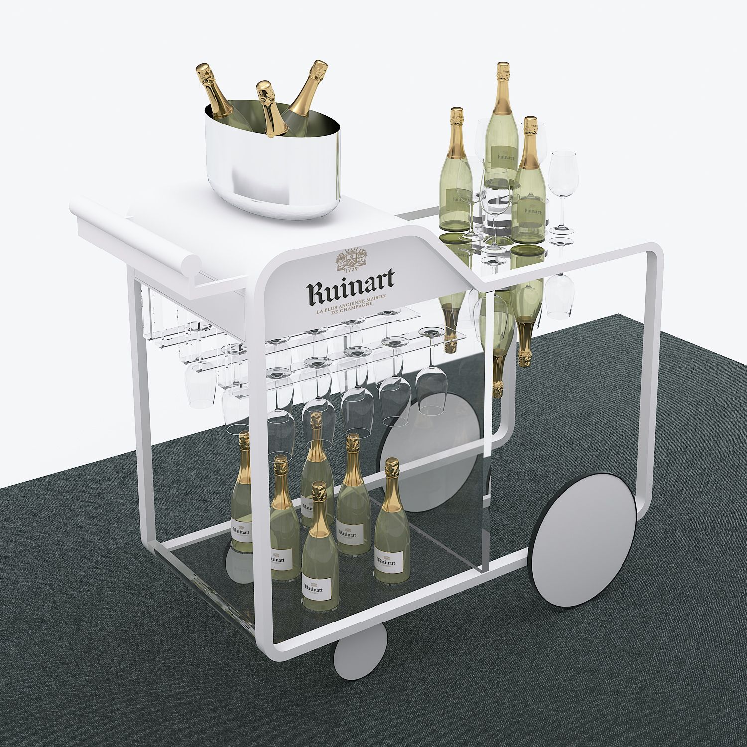 Modelado 3D carrito champagne